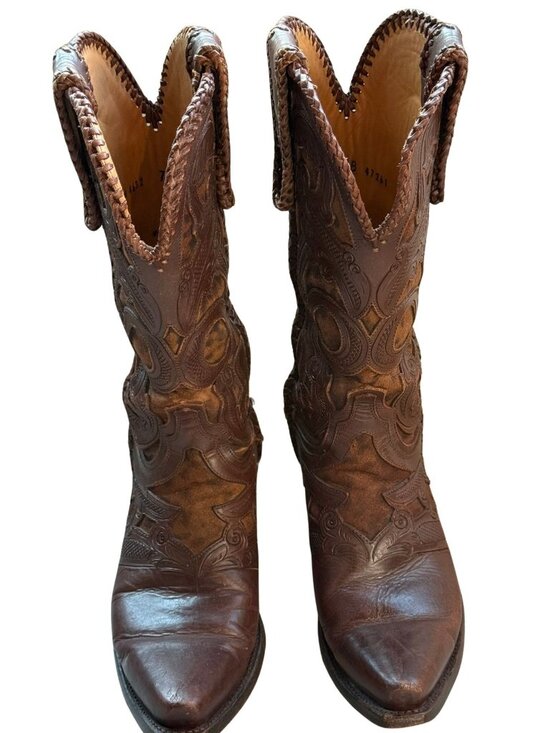 Lucchese Shoes - Lucchese M4632 Cheetah Hair Calf Western Boots 7.5B